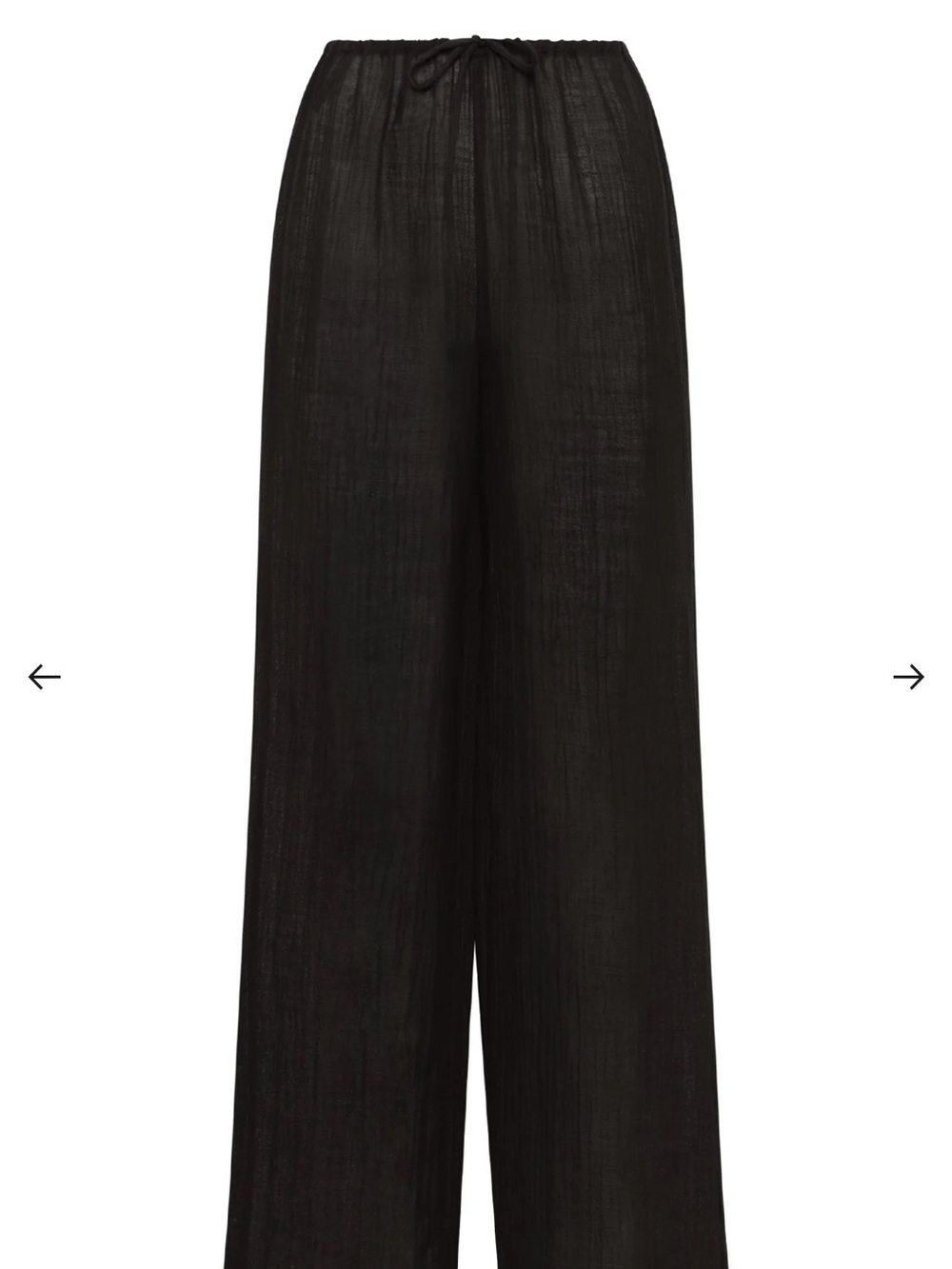 Black Wide-Leg Drawstring Pants - Monday Swimwear